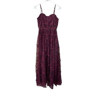 Altar’d State Maxi Dress Size XS Floral Lace Purple‎ Corset Fairy Whimsygoth